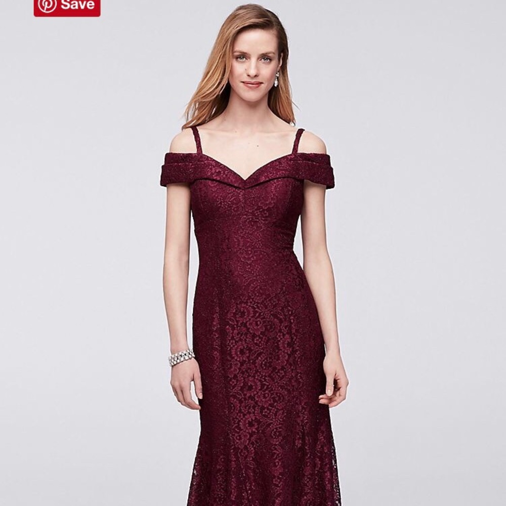 David’s Bridal evening gown in Merlot